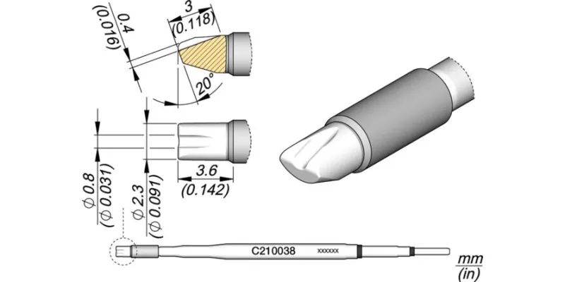 JBC C210-038 Forrasztóhegy