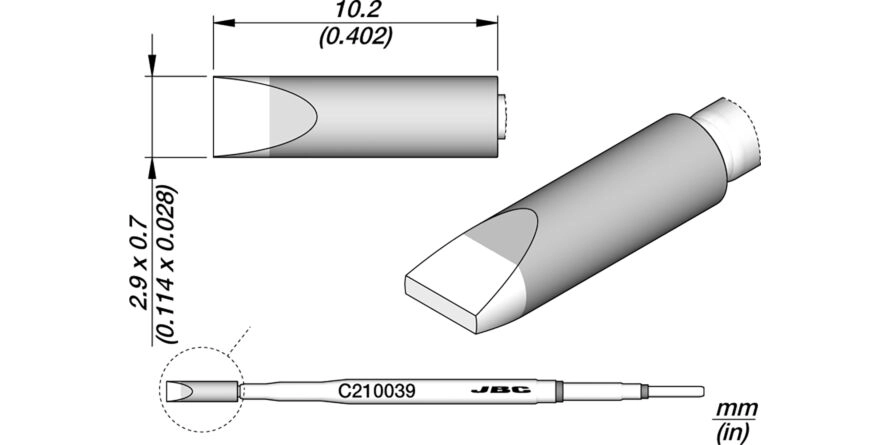 JBC C210-039 Forrasztóhegy