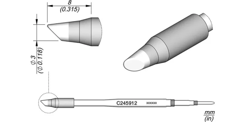 JBC C245-912 Forrasztóhegy