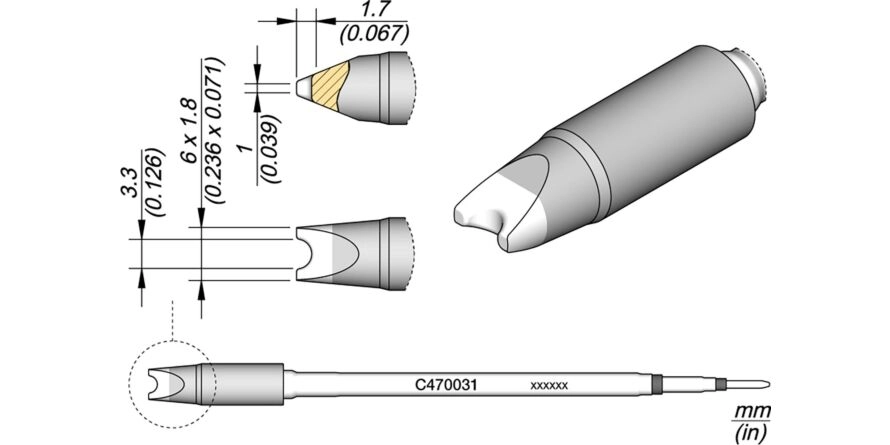 JBC C470-031 Forrasztóhegy