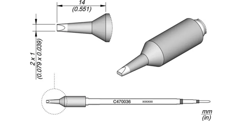 JBC C470-036 Forrasztóhegy