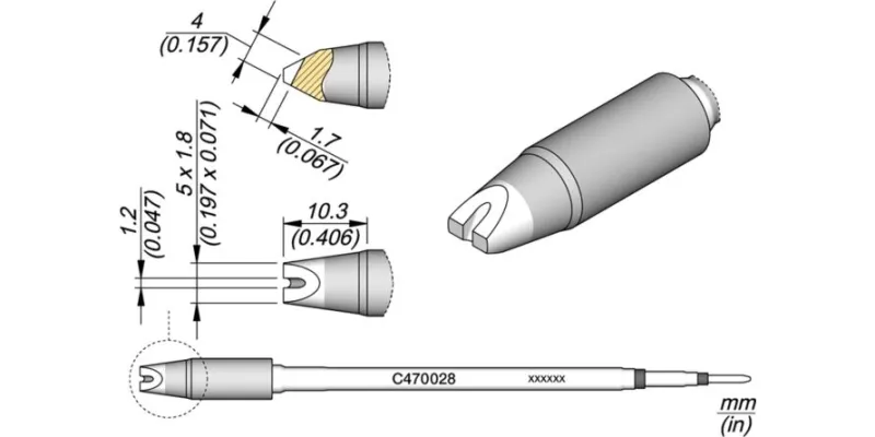 JBC C470-028 Forrasztóhegy
