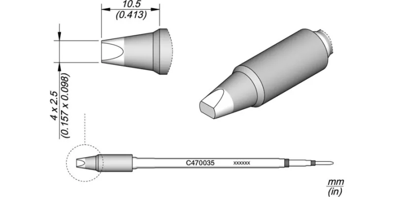 JBC C470-035 Forrasztóhegy