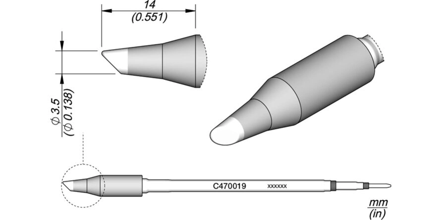 JBC C470-019 Forrasztóhegy