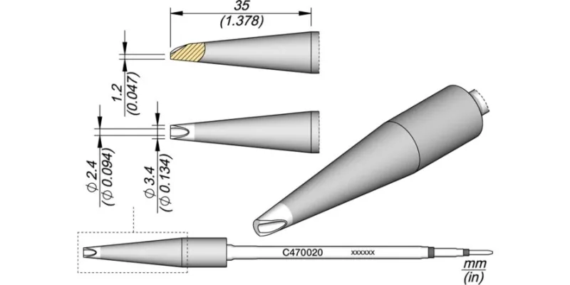 JBC C470-020 Forrasztóhegy
