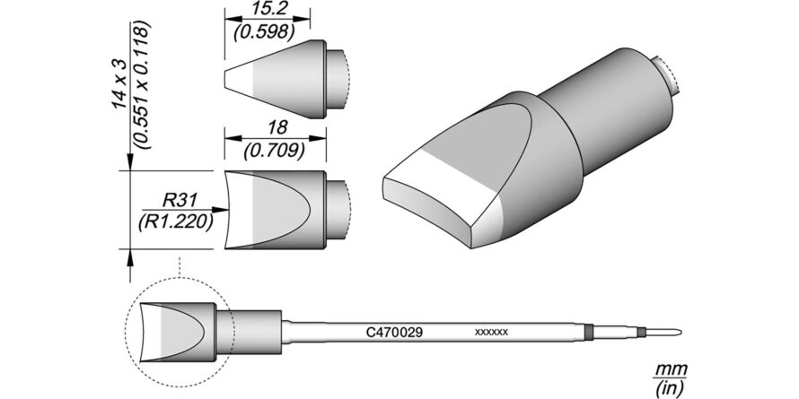 JBC C470-029 Forrasztóhegy