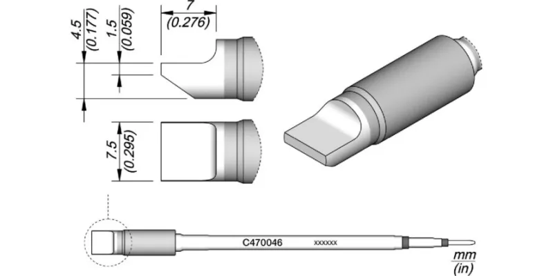 JBC C470-046 Forrasztóhegy
