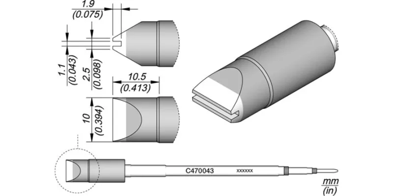JBC C470-043 Forrasztóhegy