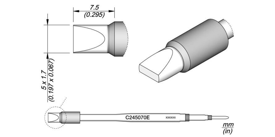 JBC C245-070E Forrasztóhegy