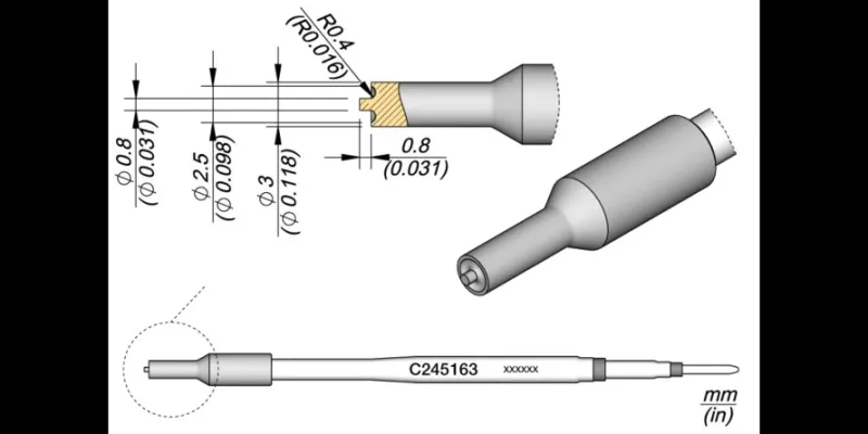 JBC C245-163 Forrasztóhegy