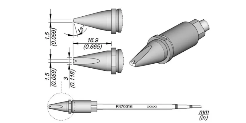 JBC R470-016 Forrasztóhegy
